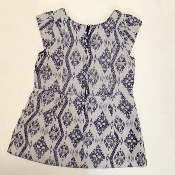 Navy white and silver Dress Aztec print dress pockets and zipper 12 months - Picture 2 of 3